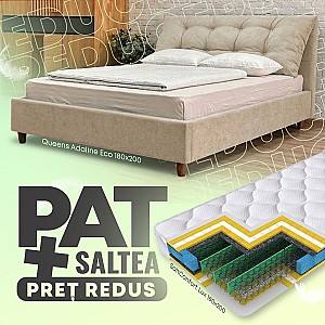 Pat Queens Adaline Eco 180x200 + Saltea Salt Confort Lux 180x200