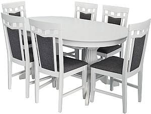 Набор стол и стулья Evelin HV 33 V + Deppa R White/Grey (6 стулья)