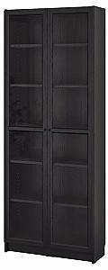 Dulap cu vitrina IKEA Billy/Oxberg usi sticla Negru Aspect Stejar