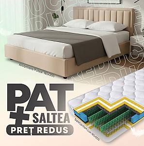 Pat Alcantara Pulsar 1.8 m Bej + Saltea Salt Confort Lux 180x200