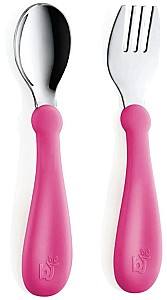 Набор столовых приборов BABYJEM Pink/Grey