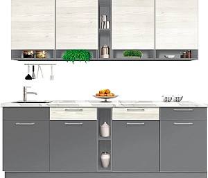 Кухонный гарнитур Modern Monro 2.6m Серый сланец/Белый крафтовый дуб