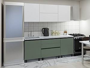 Set mobila bucatarie PS Gola-1 (Trendy Panel) 2 m White(Alb)/Relax Green(Verde)