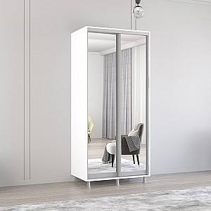 Dulap-cupe Mobildor Lux Aron 100 (2 oglinzi) Alb