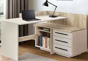 Masa de birou Modern 129x85x100 colt Г Cashmere/Craft Oak Gray