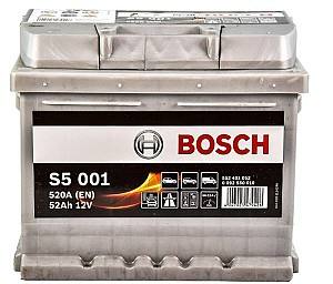 Аккумулятор Bosch S5 12V 52Ah 520EN (0 092 S50 010)