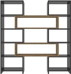 Etajera Trendy Poyraz Negru/Stejar (Bej)