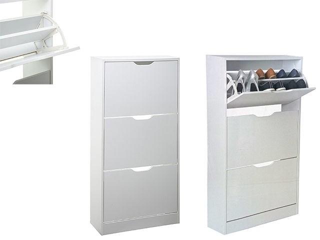 Dulap pentru incaltaminte Five 3 sertare 60X23X119cm White