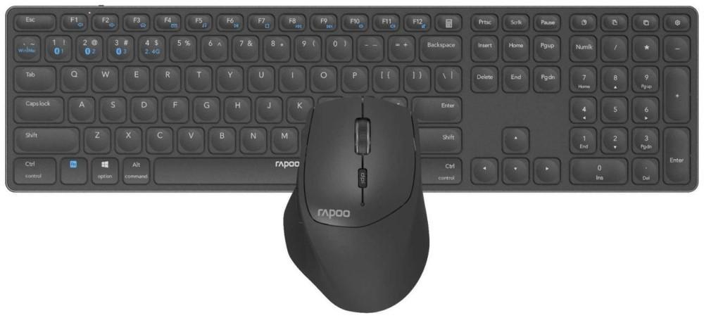 Набор Клавиатура + Мышь Rapoo 9800M Wireless Multimode Set, Dark Grey