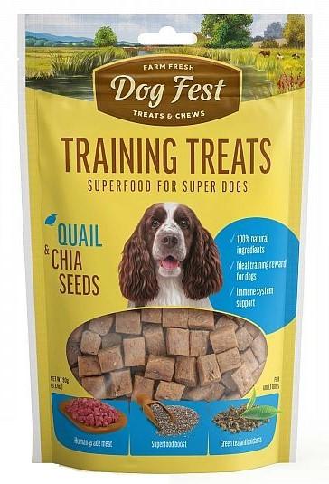 Snackuri pentru caini Dog Fest Training treats Quail & Chia seeds 90g