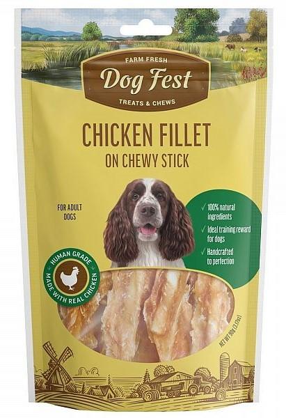 Snackuri pentru caini Dog Fest Chichen fillet on chewy stick 90g