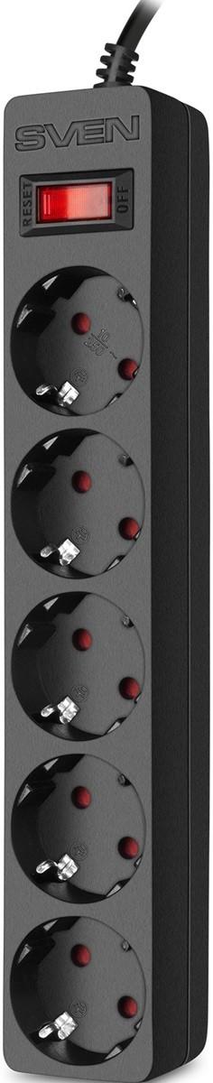 Сетевой фильтр SVEN SF-05E 5m Black