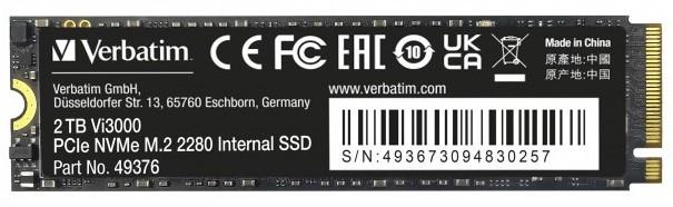SSD накопитель Verbatim Vi3000 2TB