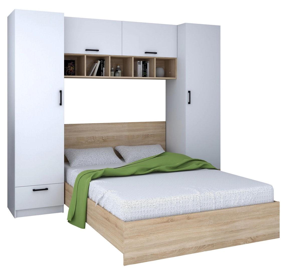 Set dormitor Marcel Prod Teo White/Sonoma Oak, Modern