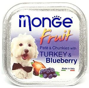 Hrană umedă pentru câini Monge DOG FRUIT TURKEY/BLUEBERRY 100gr