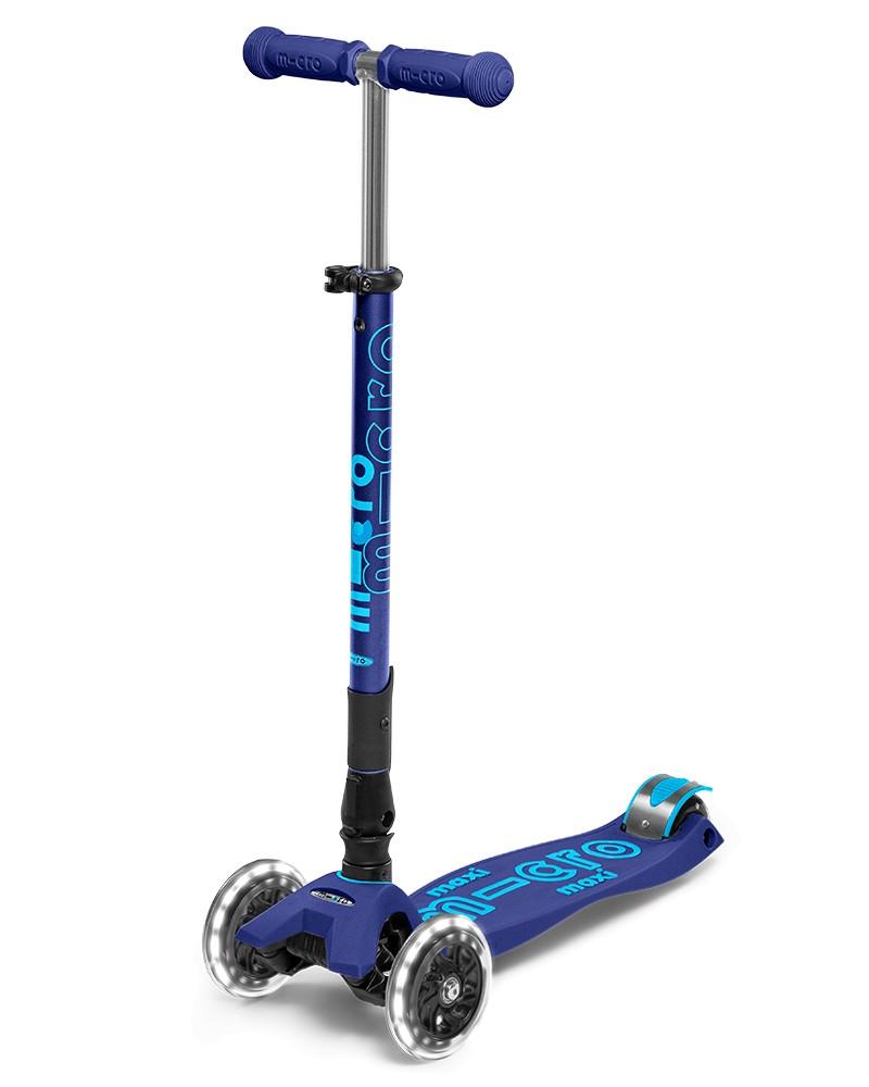 Самокат Micro Maxi Deluxe Foldable LED Navy