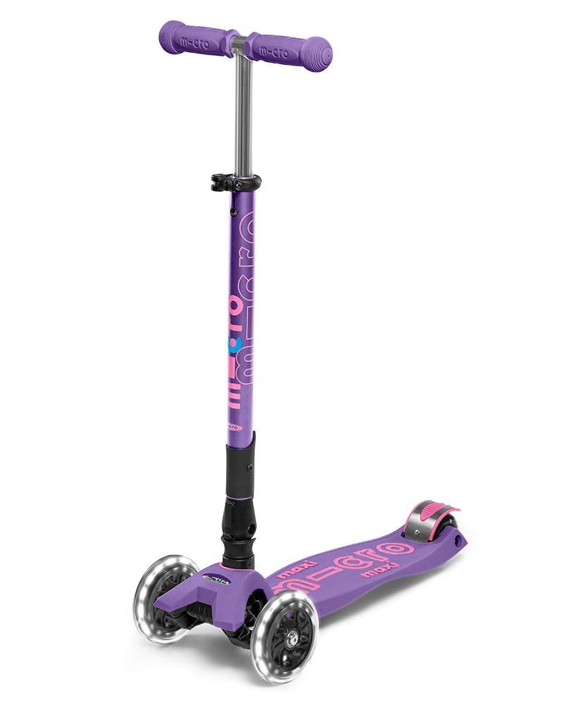 Самокат Micro Maxi Deluxe Foldable LED Purple