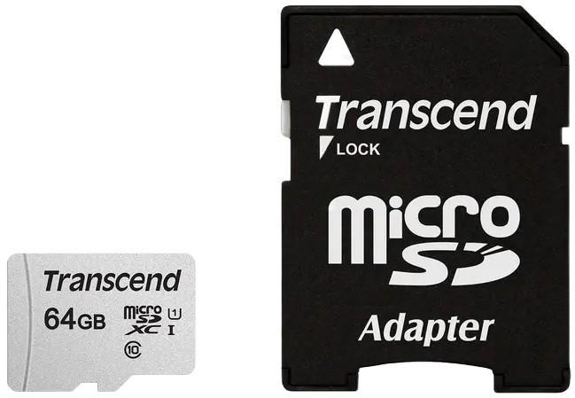 Карта памяти Transcend MicroSDXC Class 10 (TS64GUSD300S-A)