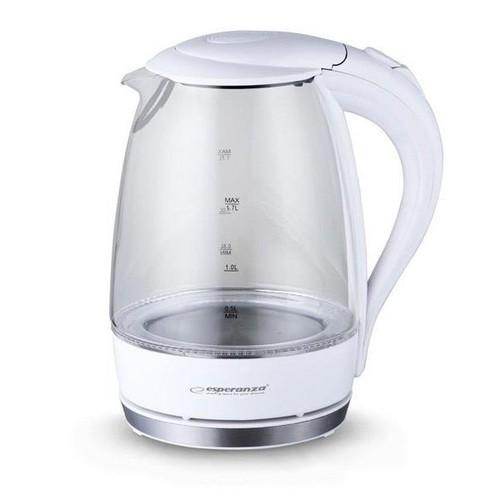 Fierbator electric de apa Esperanza Salto Angel EKK011W Glass White