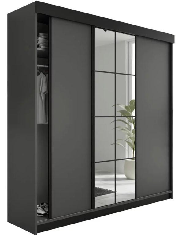 Dulap-cupe Prime Furniture Lamaro 200x205x59 Grafit(Gri)/Negru