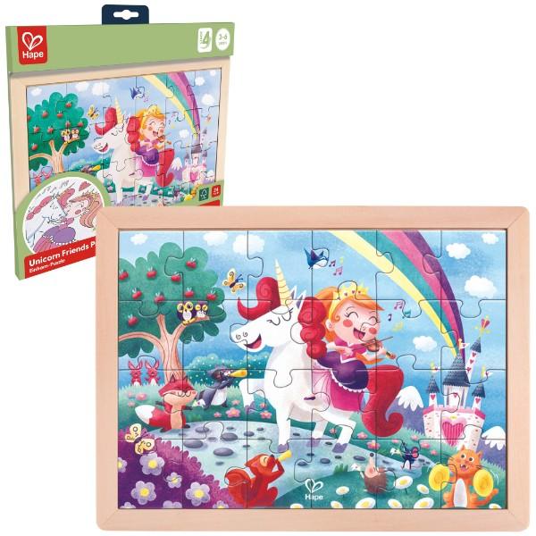 Пазлы Hape Единорог и друзья (E1642)