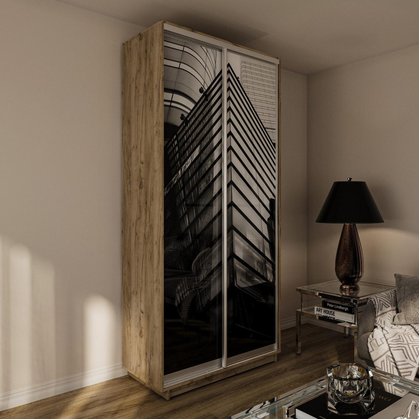 Шкаф-купе Confort-NV 100x60x220 (фотопечать) Дуб Артизан/Картинка(4035)