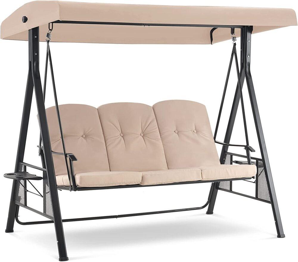 Садовые качели VLM с тентом 1,95Х1,35Х1,80м, антрацит (19009 г.)