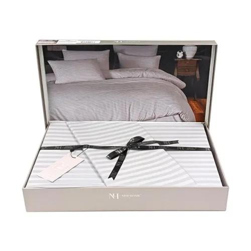 Комплект постельного белья Newhome Euro 2 Stripe Satin, серый