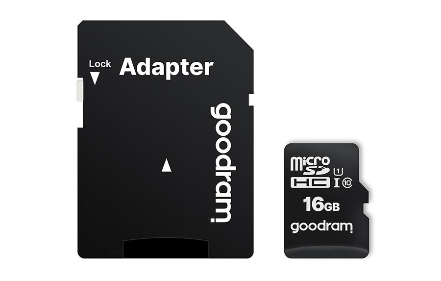 Карта памяти Goodram micro SDHC Class10 16GB + SD adapter (M1AA-0160R12)