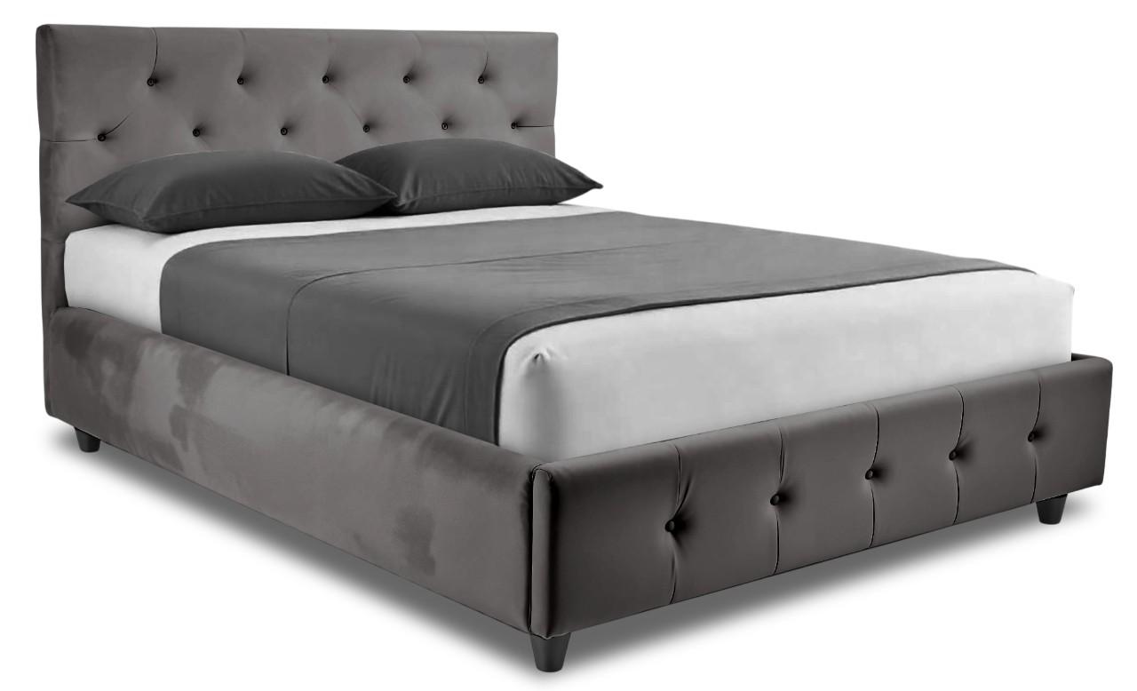 Кровать Alcantara Amelia 140x200 Textile Dark Grey