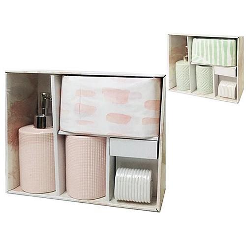 Набор для ванной комнаты Bathroom Solutions 3 шт + штора 180X180см, 3 цвета