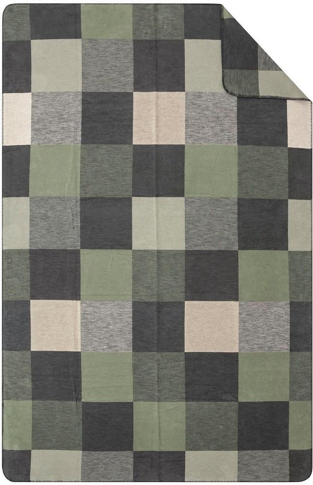 Pled IBENA Jacquard Cotton Blanket Hamilton with GOTS certificate Green