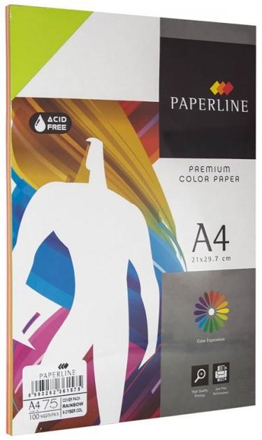 Цветная бумага для принтера Paperline RAINBOW-MIX 82O-100