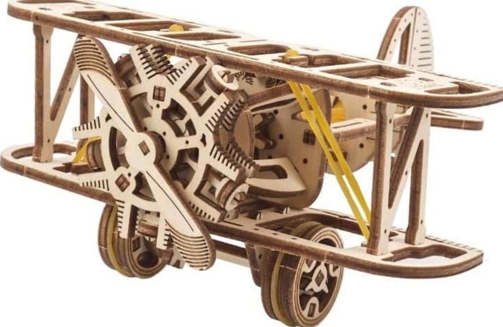 3D Puzzle Ugears Avion mini-biplan