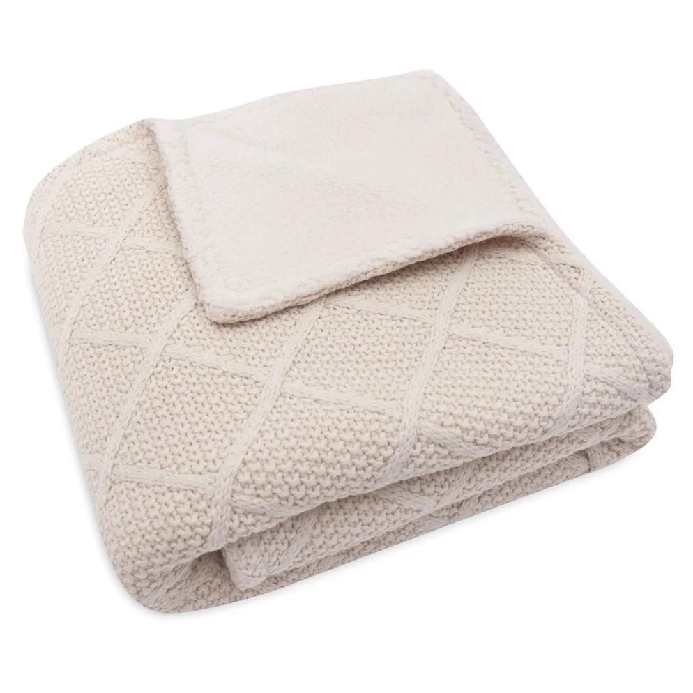 Pled Jollein Check Knit Oatmeal/Teddy Fleece
