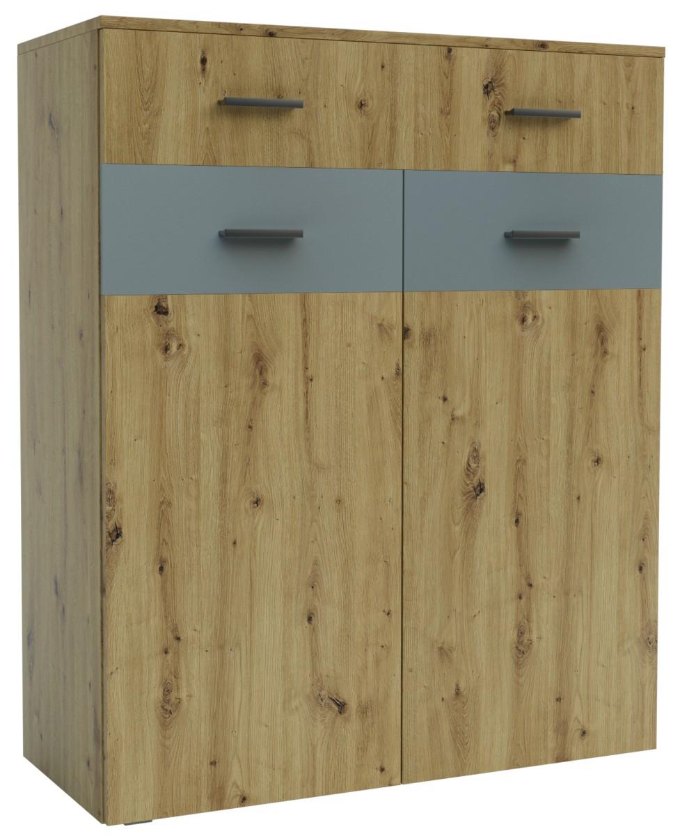 Comoda Confort-NV Urban L Stejar Artisan(Maro)/Chinchilla Gri