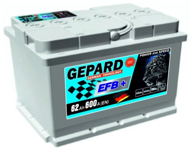 Аккумулятор GEPARD 62Ah EFB START STOP 600A