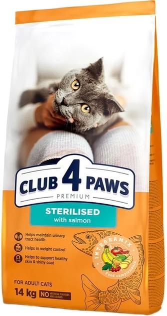 Сухой корм для кошек Club4Paws Adult Cats Sterilised Salmon 14kg