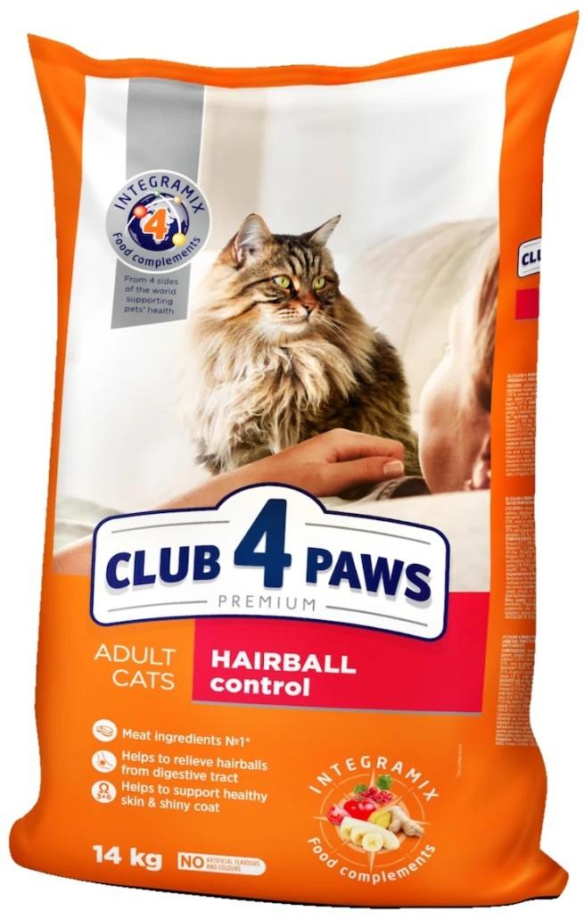 Сухой корм для кошек Club4Paws Adult Cats Hairball Control 14kg