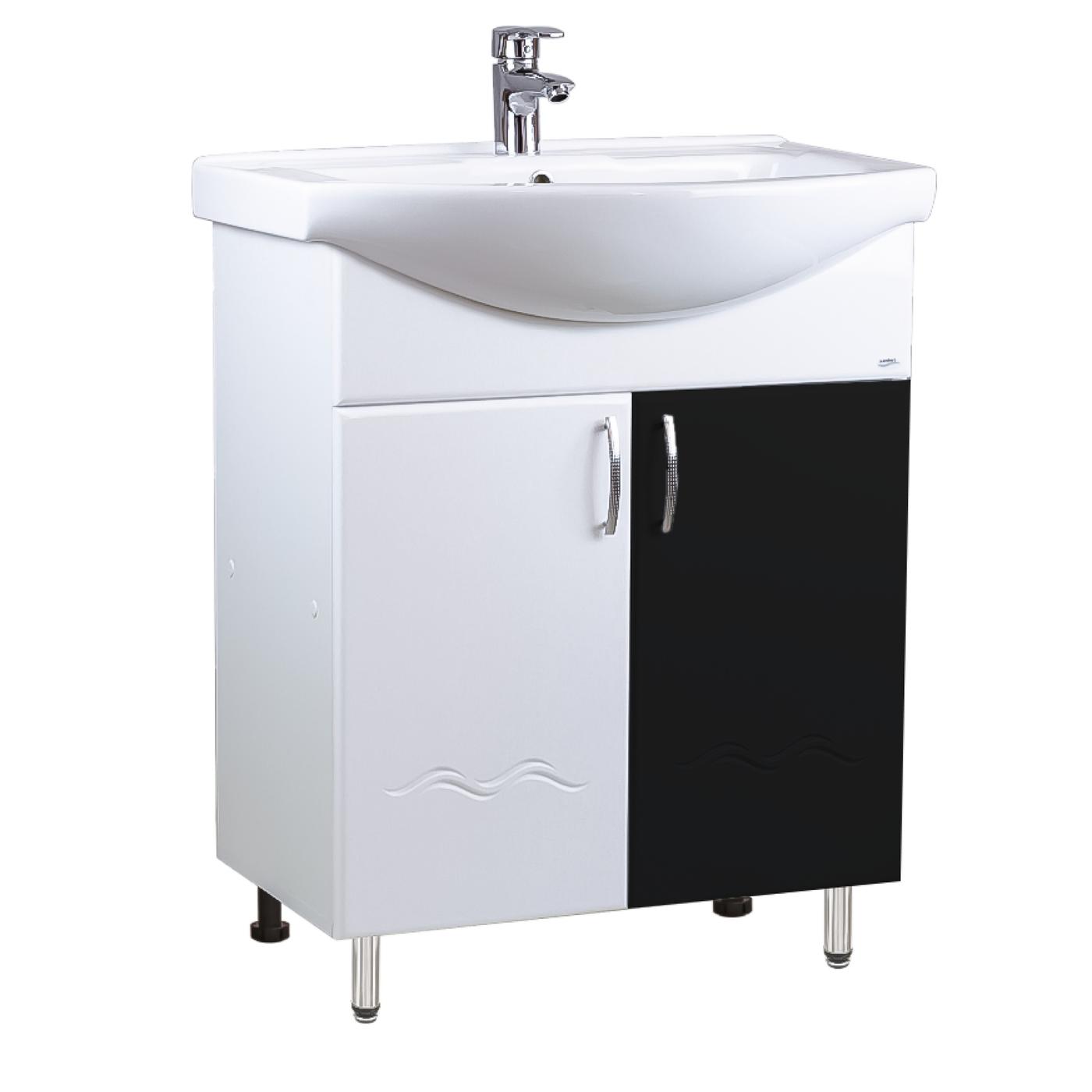 Dulap sub lavoar S-M Clasic 65 Alb-negru