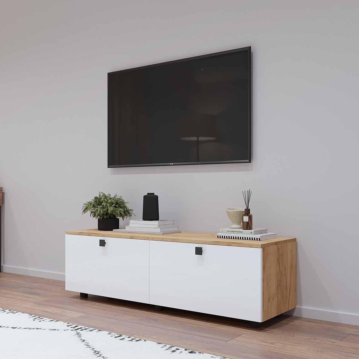 Тумба под телевизор Mobildor Lux ZEN 1.4м Сонома/Белый