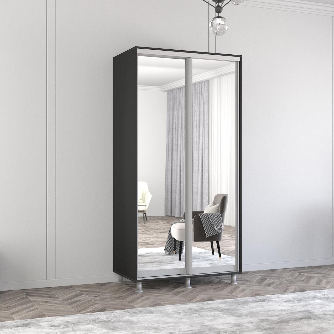 Шкаф-купе Mobildor Lux Aron 110 (2 зеркала) Антрацит