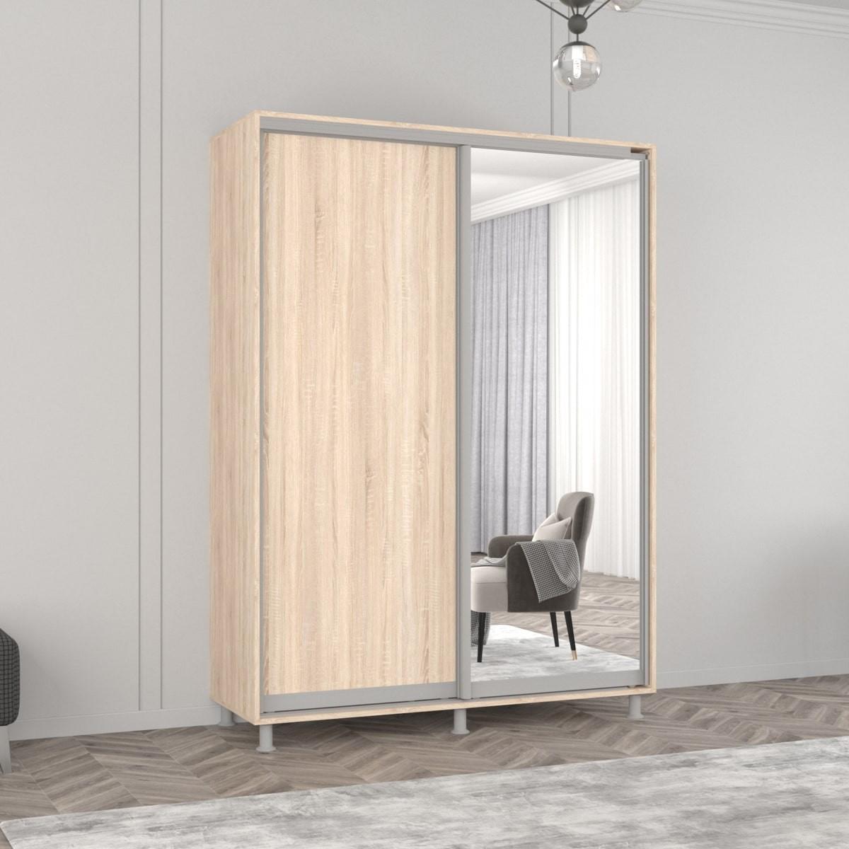 Dulap-cupe Mobildor Lux Aron 160 (1 oglinda, 1 PAL) Sonoma