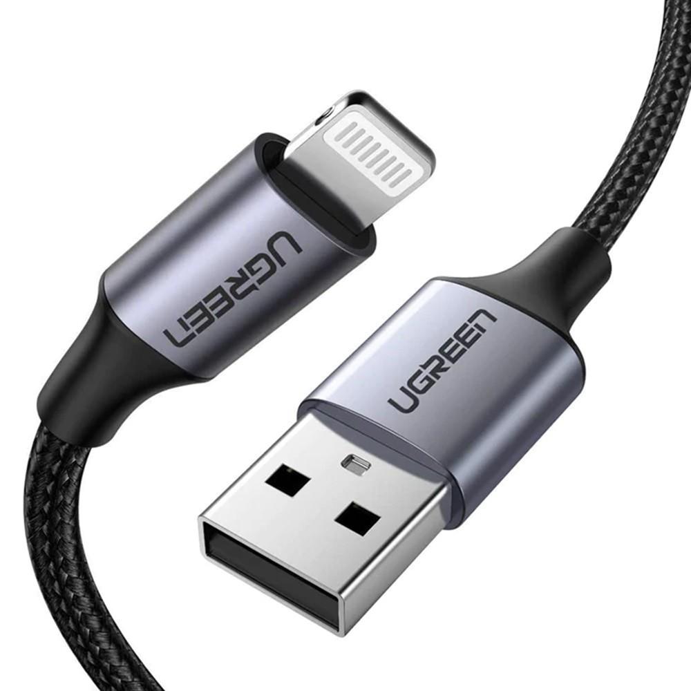 USB сablu Ugreen USB to Lightning MFI Alu Case with Braided US291 Black