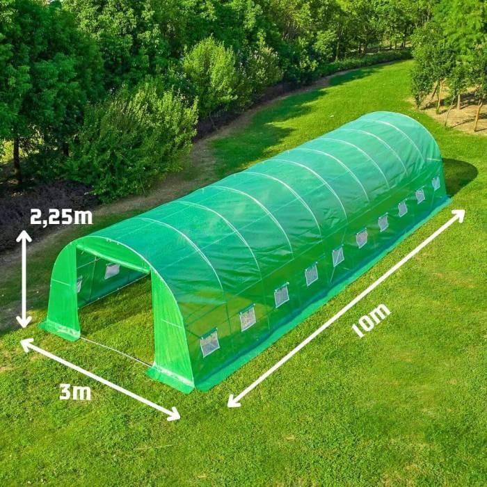 Seră de tip tunel Tehno Ms 10x3x2,25m / Ø26mm / 2 uși