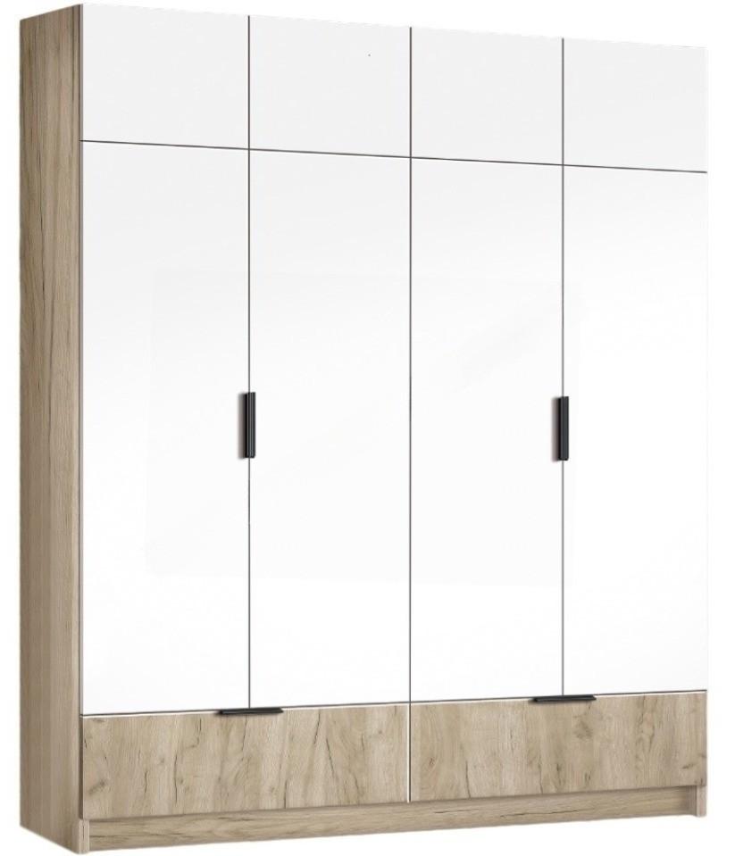 Шкаф Modern Komfort 180 Дуб Крафт Серый (Бежевый)/Белый