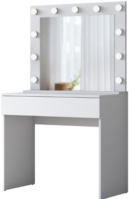 Masa de machiaj Mirage Meble BJ120 oglinda/becuri Alb