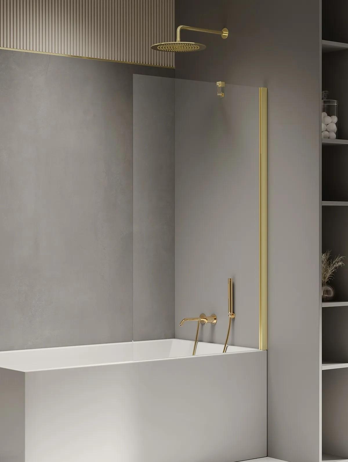 Перегородка для ванны New Trendy New Soleo Light Gold 100x140 P-0118 (19522)