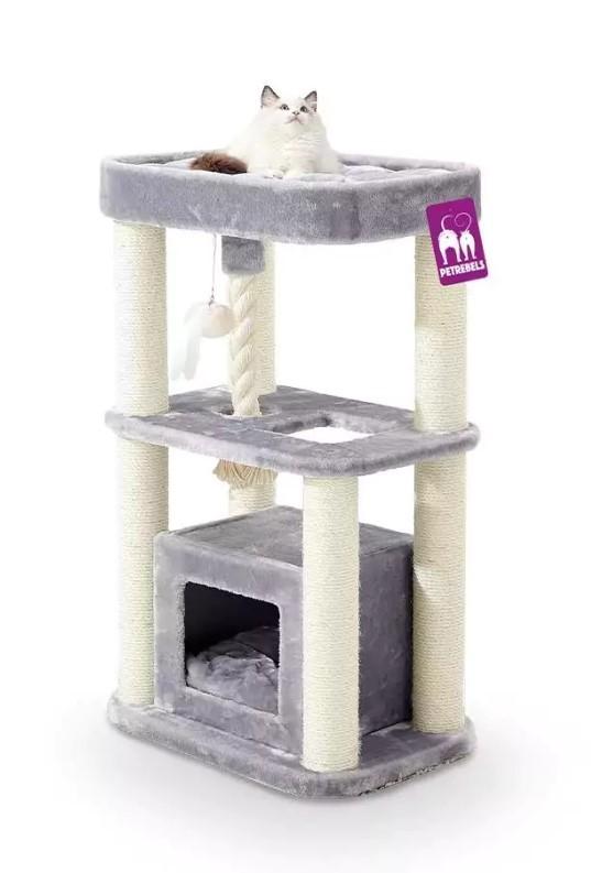 Когтеточка для кошек PETREBELS SWEET PETIT VILLA 100 Grey