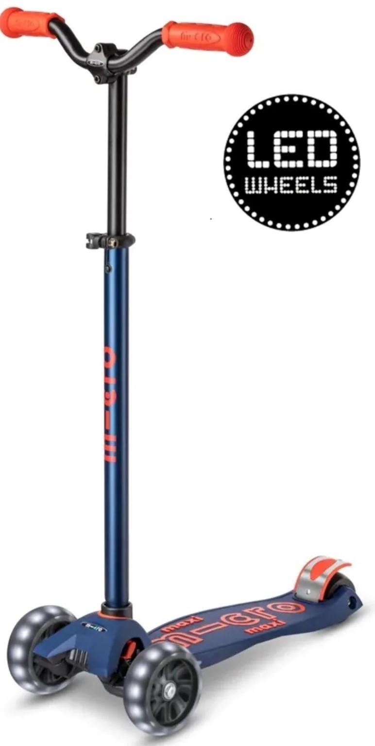 Самокат Micro Maxi Deluxe Pro LED Navy Red